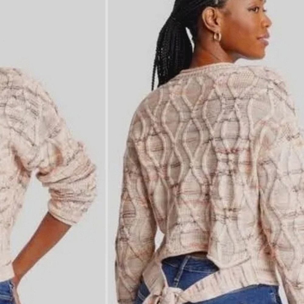 Target Universal Thread Women's Sweater  Crew Neck Tie-Back Pullover